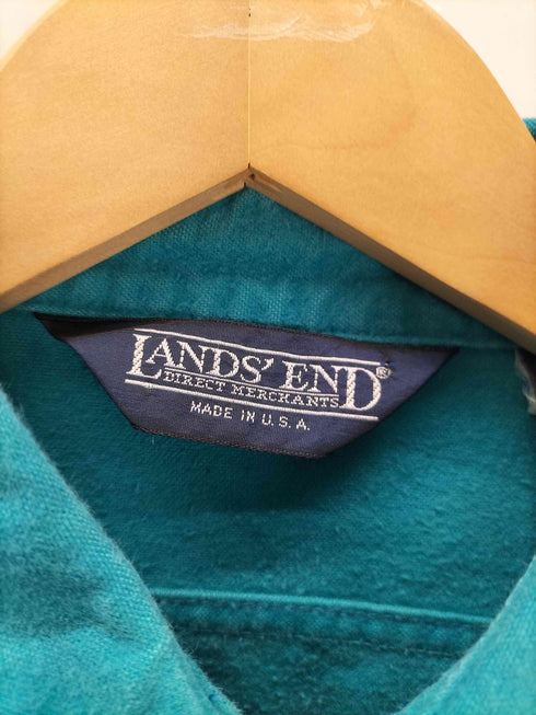 ランズエンド LANDS END 90S USA製 三角タグ 裾ラウンドカット シャモアクロス L/S シャツ メンズ import:M